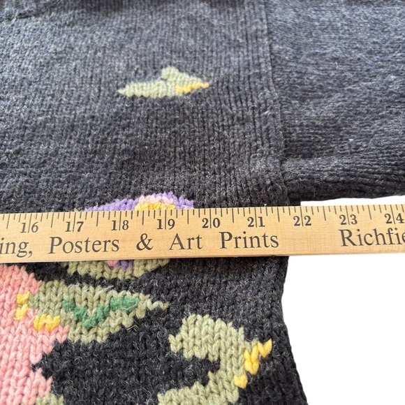 VTG Interim Turtleneck Sweater Abstract Floral Artsy 90s Women Large Cottagecore - Picture 10 of 12